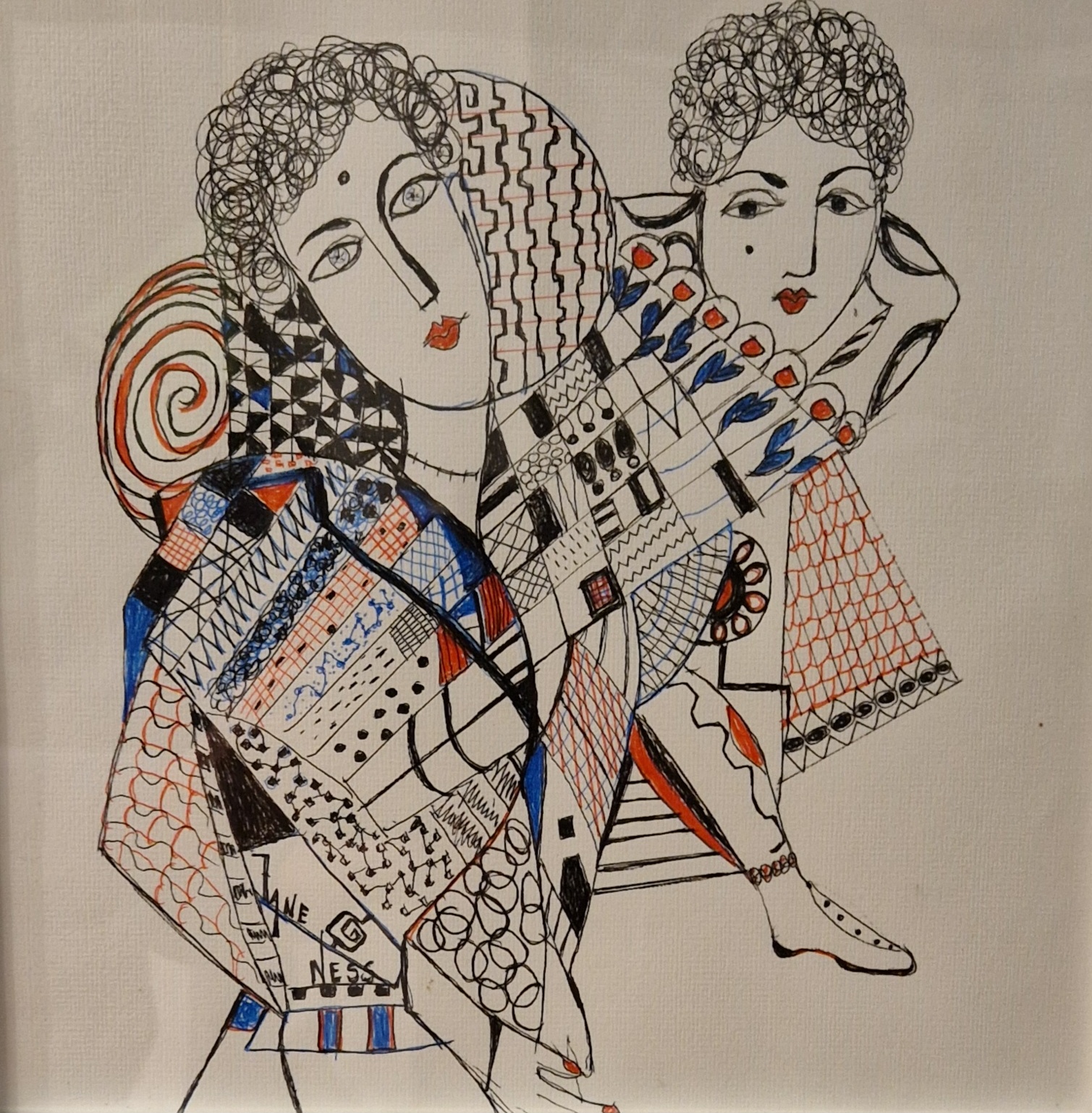 Tegninger med tusj i ramme