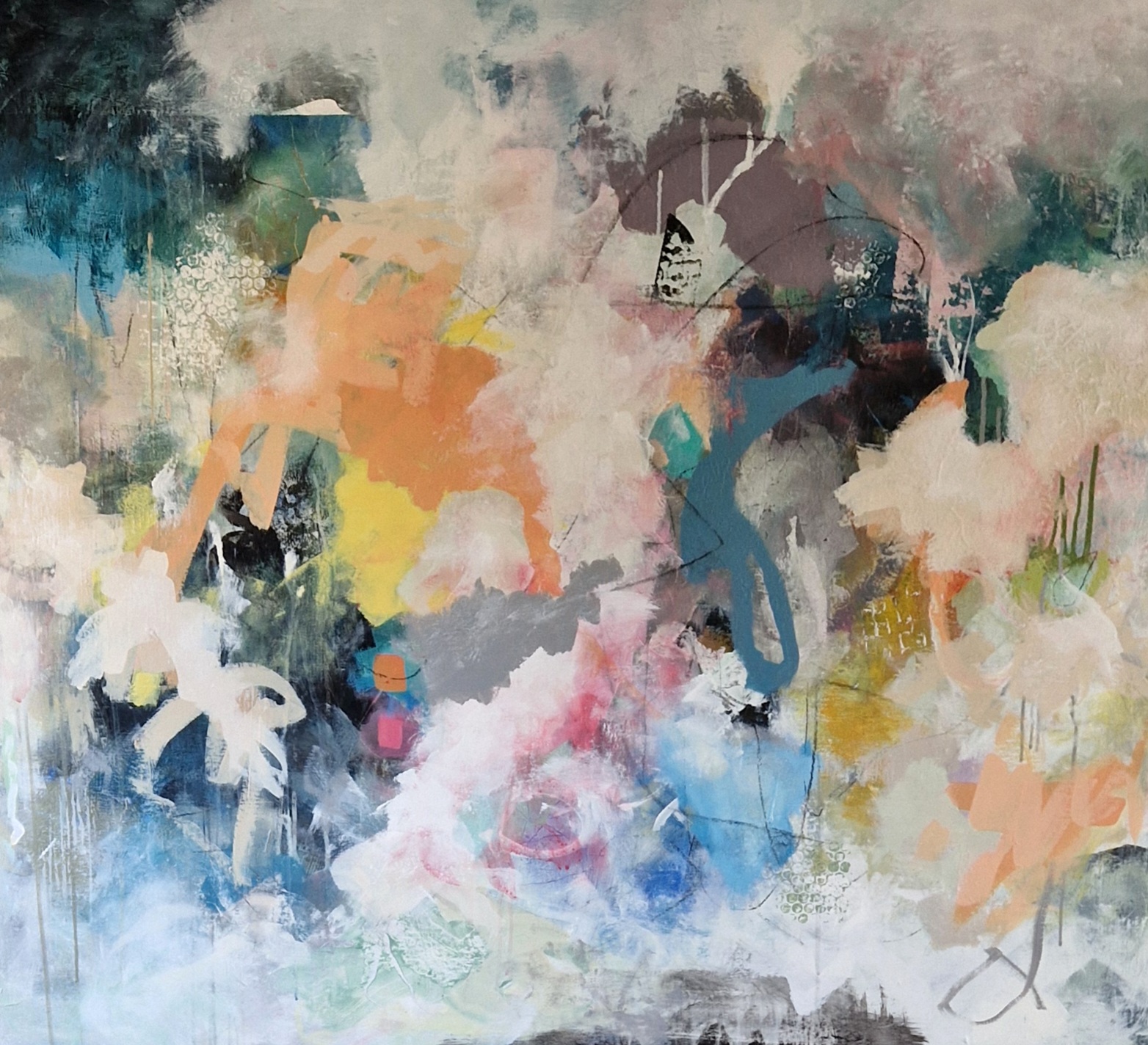 ABSTRAKT MALERI AKRYL PÅ LERRET